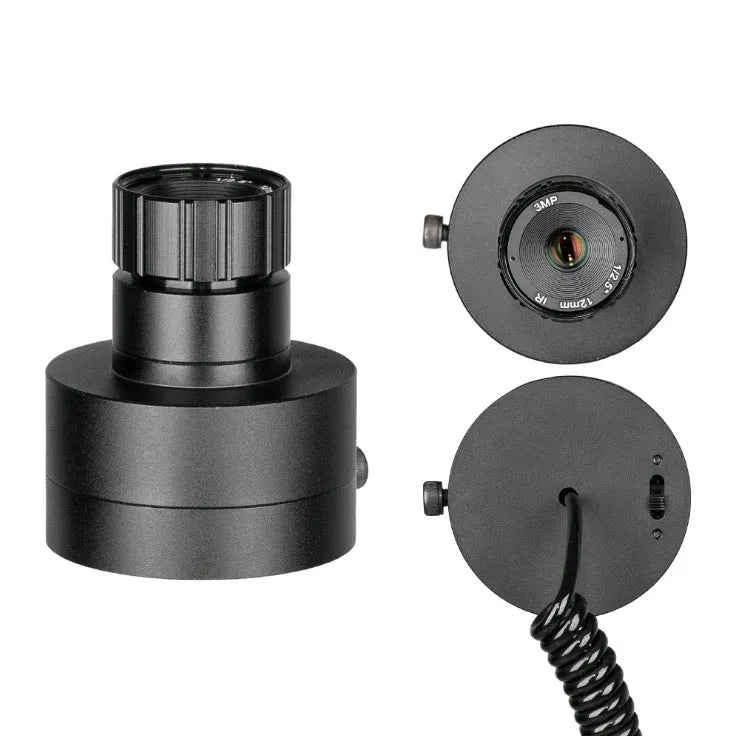 Black digital night vision goggles with 5-inch LCD screen for low-light viewing up to 200 metres