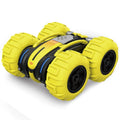 Remote control amphibious dump truck in green with tipping bed on land