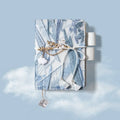 Glacier embroidery fabric notebook with grid pages in A6 or A5 sizes