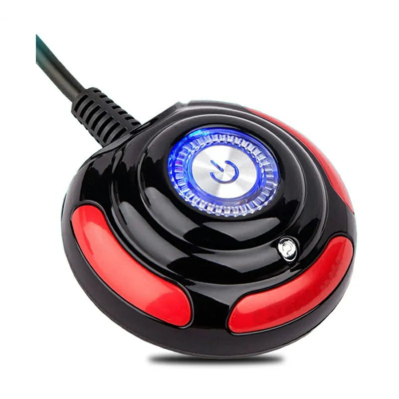 Black and red desktop computer power switch with reset button and 1.6 metre cable