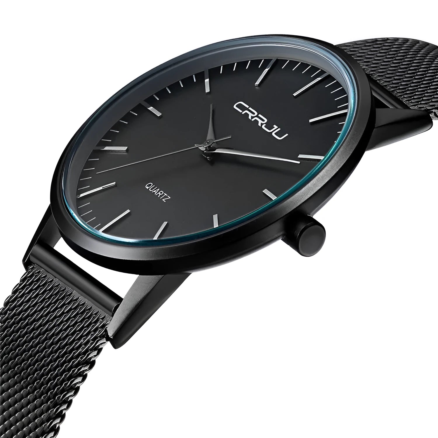 Casual quartz watch with alloy case and choice of mesh or leather strap in various colour combinations