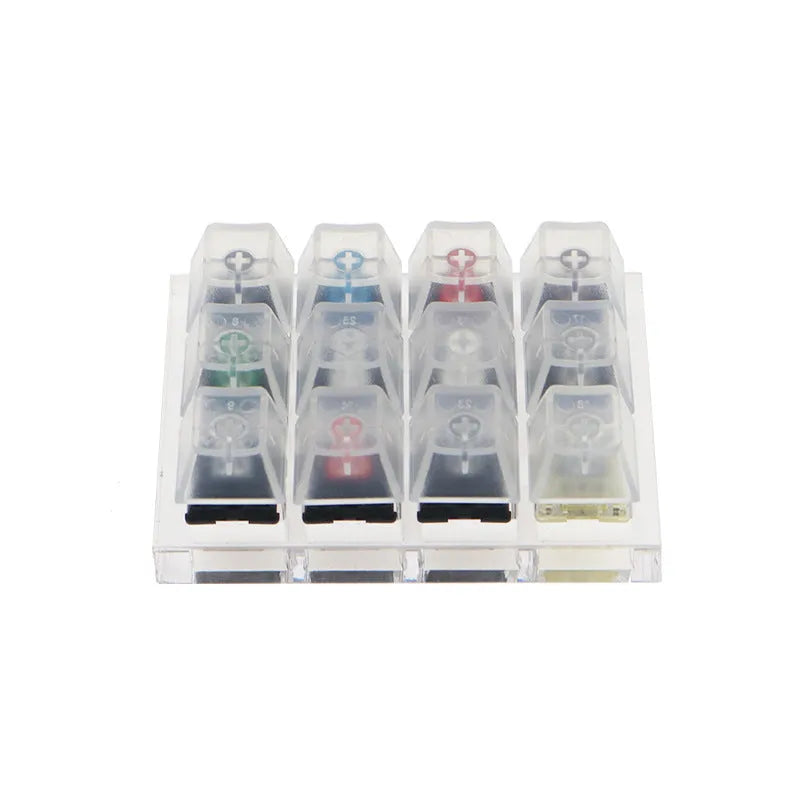 White CHERRY mechanical keyboard with multiple switch types for testing.