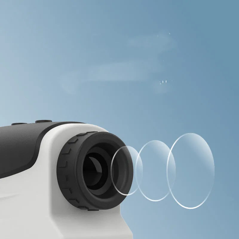 Handheld laser ranging telescope for outdoor distance measurement up to 1500 metres.