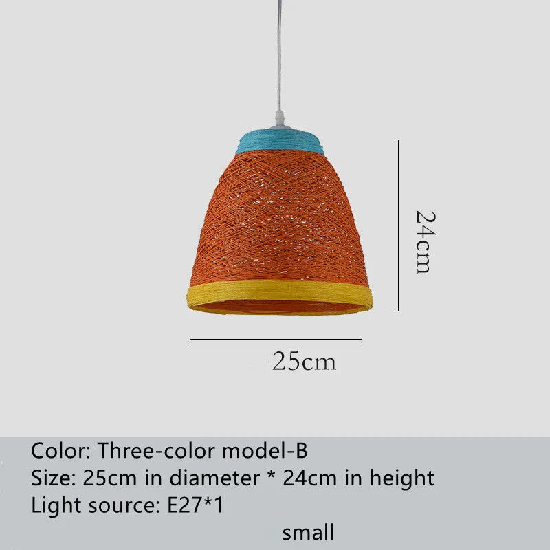 Woven rattan ball hanging lamp with adjustable cord in multiple colour options