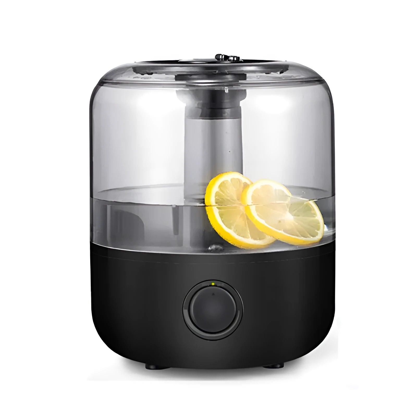 Black and white ultrasonic cool mist humidifier with 3-litre tank and mechanical controls.