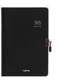 Locked A5 hardcover diary with metal security mechanism in beige camel and ya black colour options