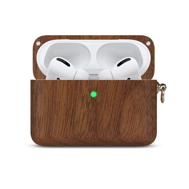 Solid wood Bluetooth earphone sleeve in choices of bamboo, cherry, maple, walnut, or huali wood.