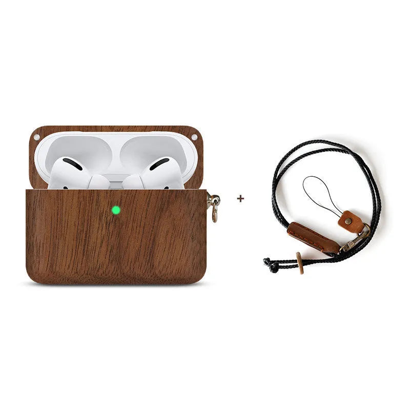 Solid wood Bluetooth earphone sleeve in choices of bamboo, cherry, maple, walnut, or huali wood.