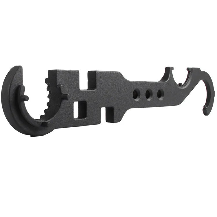 Black all-steel combination wrench for AR15 and M4 rifles showing dual-purpose design