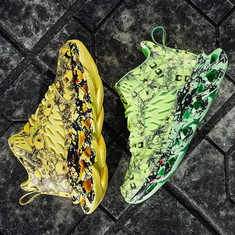 Men's camouflage sports leisure blade old shoes with round toe, low top, rubber sole and front tie in summer style