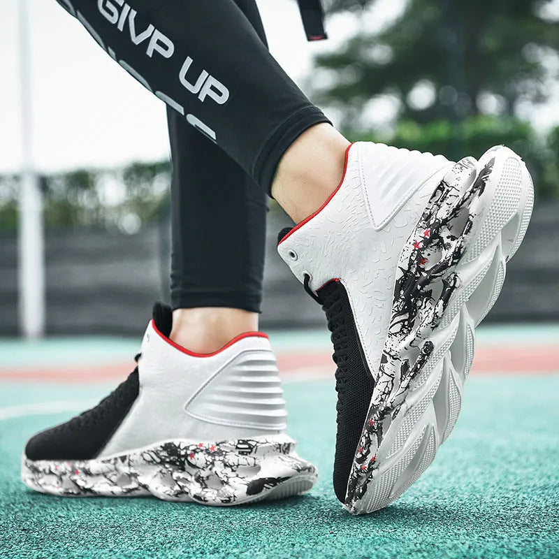 Men's camouflage sports leisure blade old shoes with round toe, low top, rubber sole and front tie in summer style