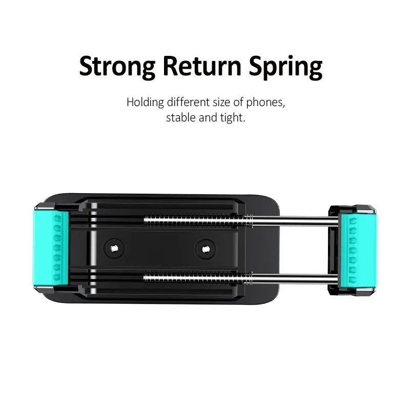 Black 360 rotating double buckle car holder clipped onto car air vent