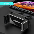 Black 360 rotating double buckle car holder clipped onto car air vent