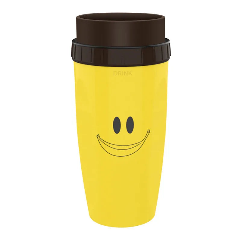 Twist-top double wall insulation travel cup with silicone membrane seal in cartoon design