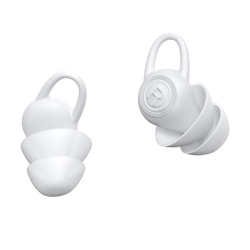 White silicone ear plugs for noise reduction with all-size design