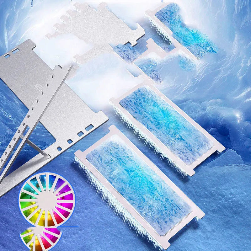 Silver aluminium notebook cooling pad with semiconductor refrigeration and adjustable tilt angle