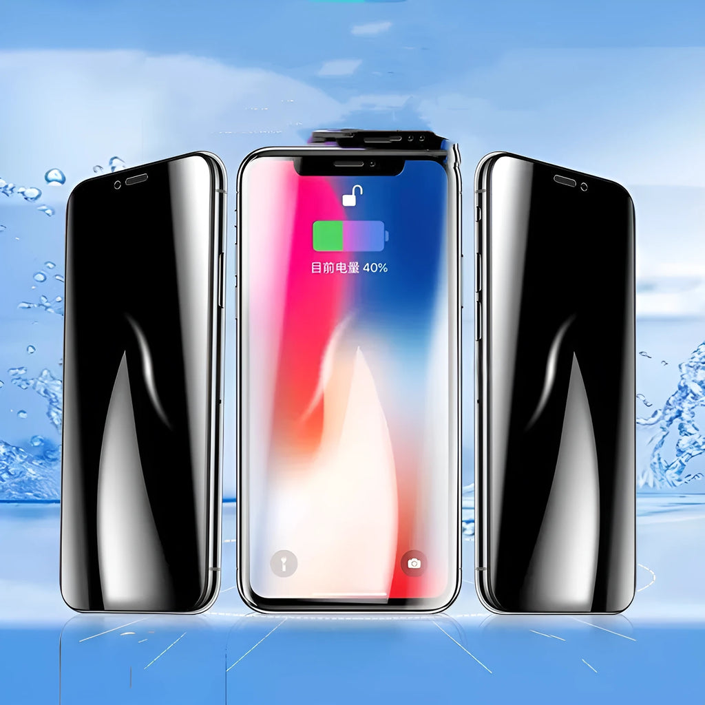 Privacy hydrogel film screen protector for Apple iPhone with anti-peeping, anti-scratch, and automatic repair