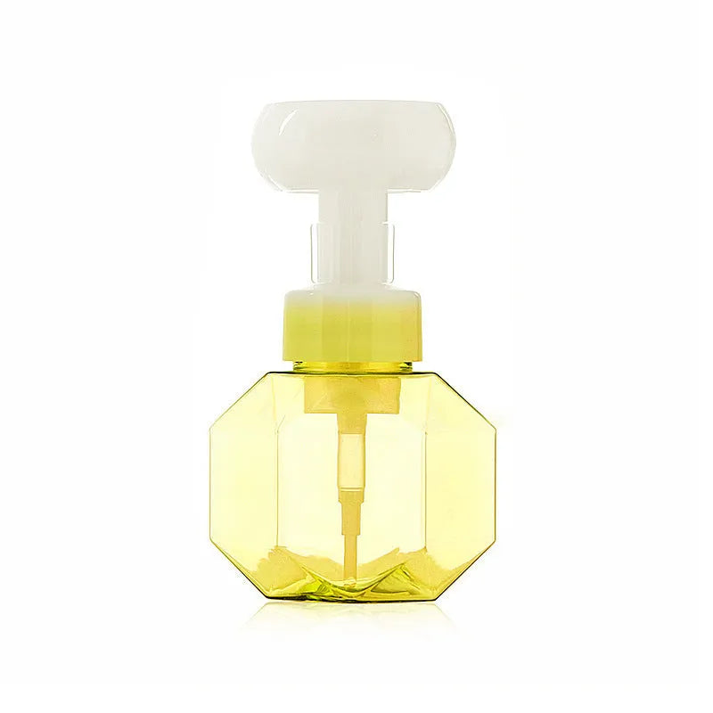 Foam flower bottle with non-woven fabric cover in blue, green, pink, and yellow colour options for craft adhesive application.