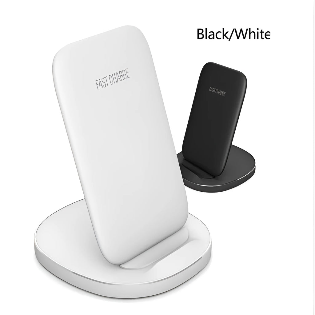 Vertical wireless charging dock in black and white colour options