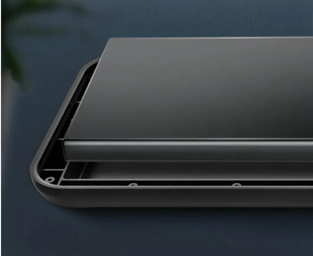 Black ultra-thin wireless back clip battery pack for iPhone 12 series showing clip and multi-U port