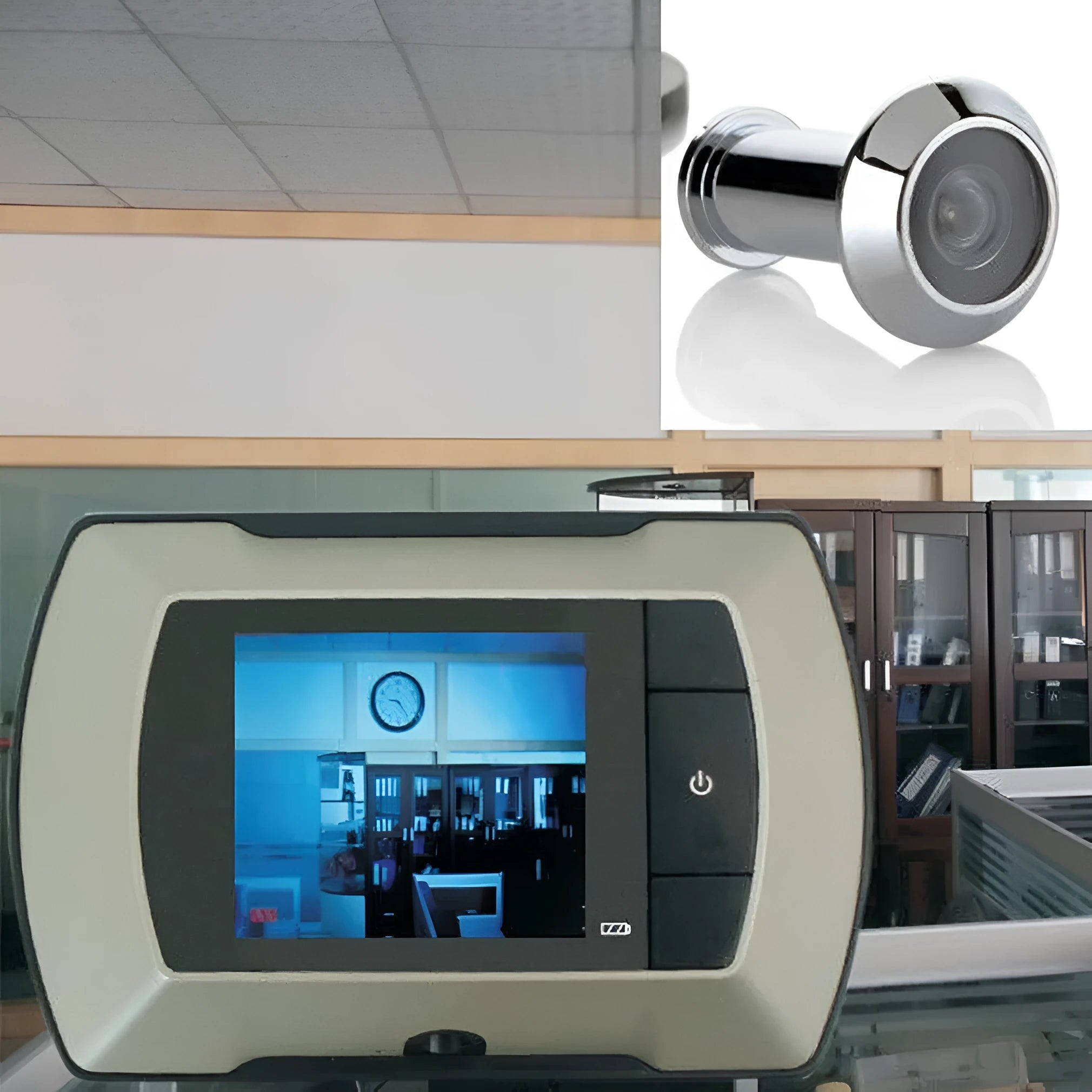 LCD visual monitor door peephole with indoor screen unit and outdoor camera