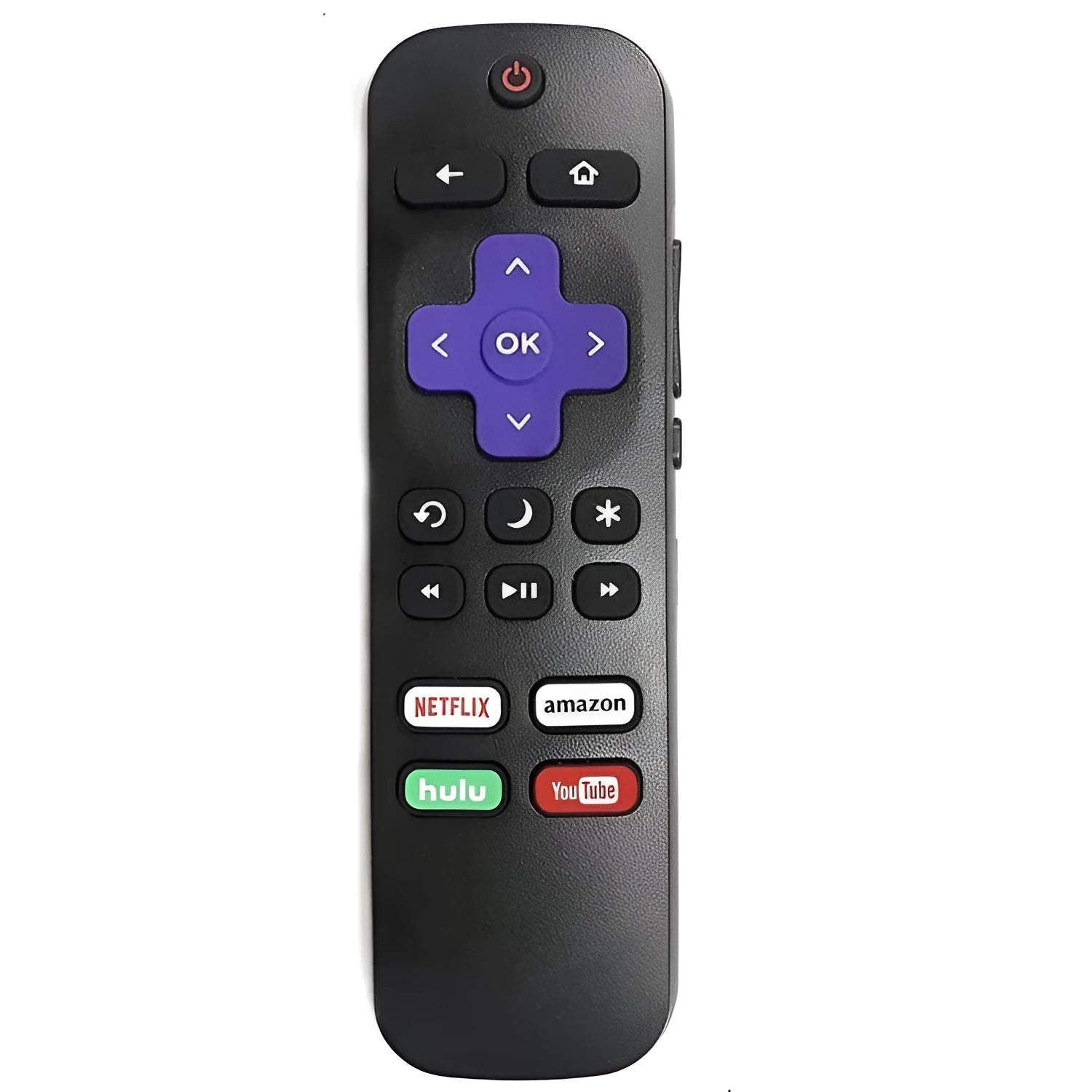 Black Roku TV remote control compatible with models 1, 2, 3, 4, LT, HD, XD, XS Express and Premiere