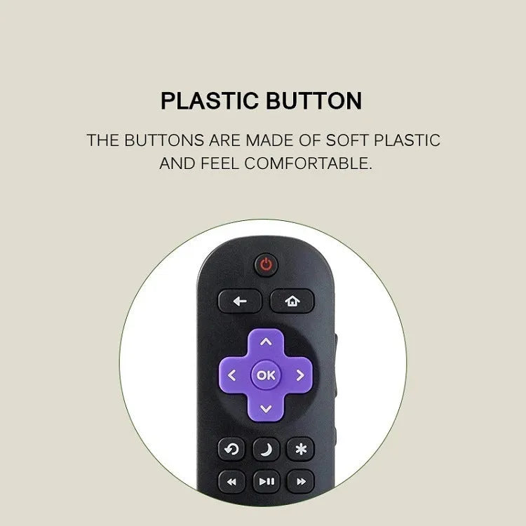 Black Roku TV remote control compatible with models 1, 2, 3, 4, LT, HD, XD, XS Express and Premiere