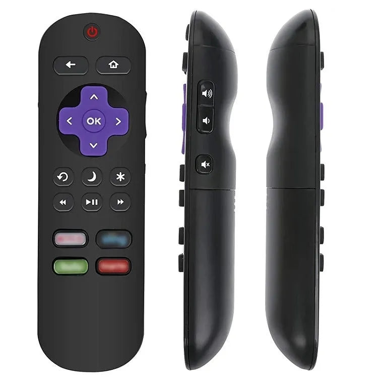 Black Roku TV remote control compatible with models 1, 2, 3, 4, LT, HD, XD, XS Express and Premiere