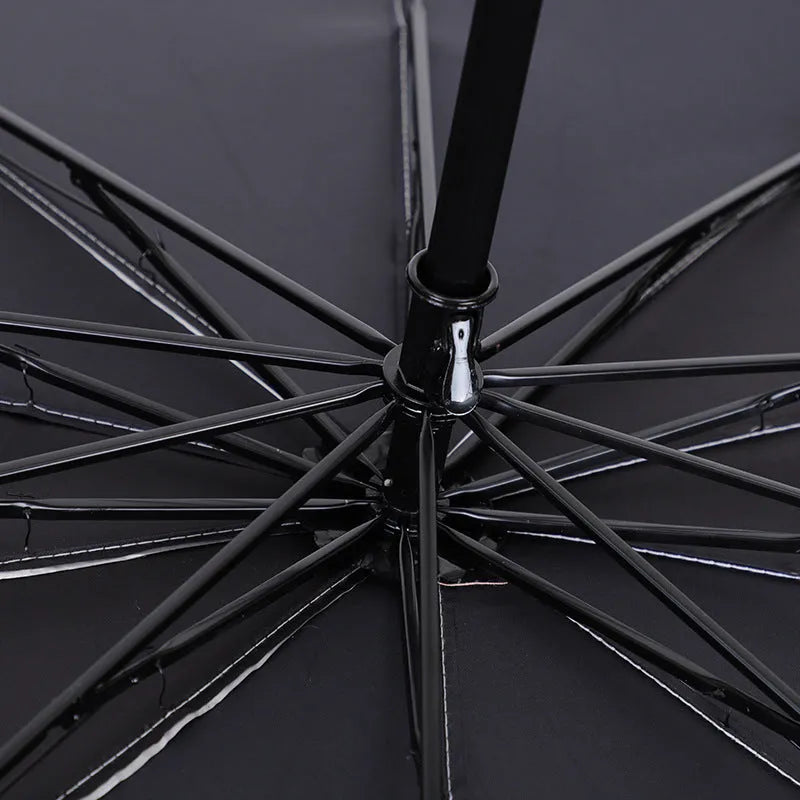 Titanium silver car sun shade parasol with leather case, thick opaque silver tape material