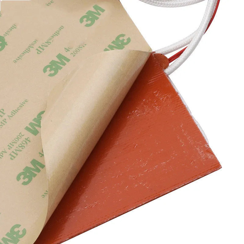 Orange silicone rubber heating pad for 3D printer hot bed accessory with strong heat resistance