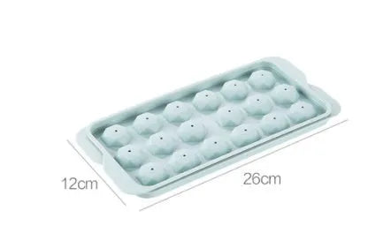 Sky blue 3D round ice ball mould tray with spherical ice cavities for home bar use