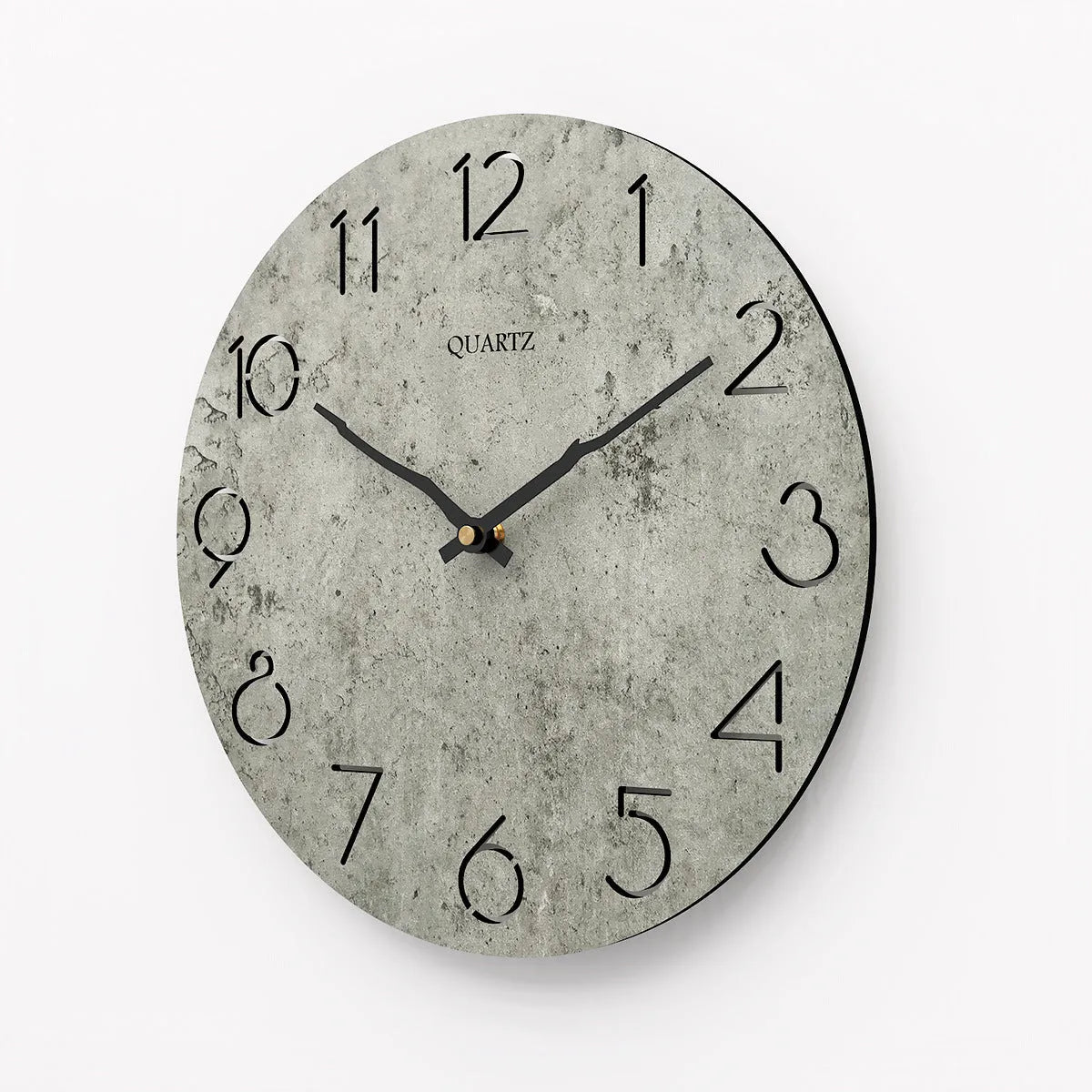 Grey European modern wall clock with single-sided design for living room mounting