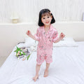 Children's pajamas set in Korean style with cartoon animal print, acetate fibre, sizes 110-160cm