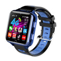 Children's smart watch with coloured silicone strap and a 1.54-inch touchscreen on wrist.
