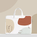 Blue PU leather laptop bag for a 15.6-inch notebook with a soft handle and zipper.
