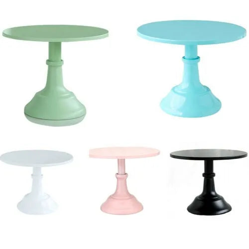 Three-tier black dessert stand with 25cm diameter plates for wedding cake buffet display