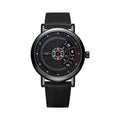 Men's quartz watch with rotating bezel and metal case showing time display