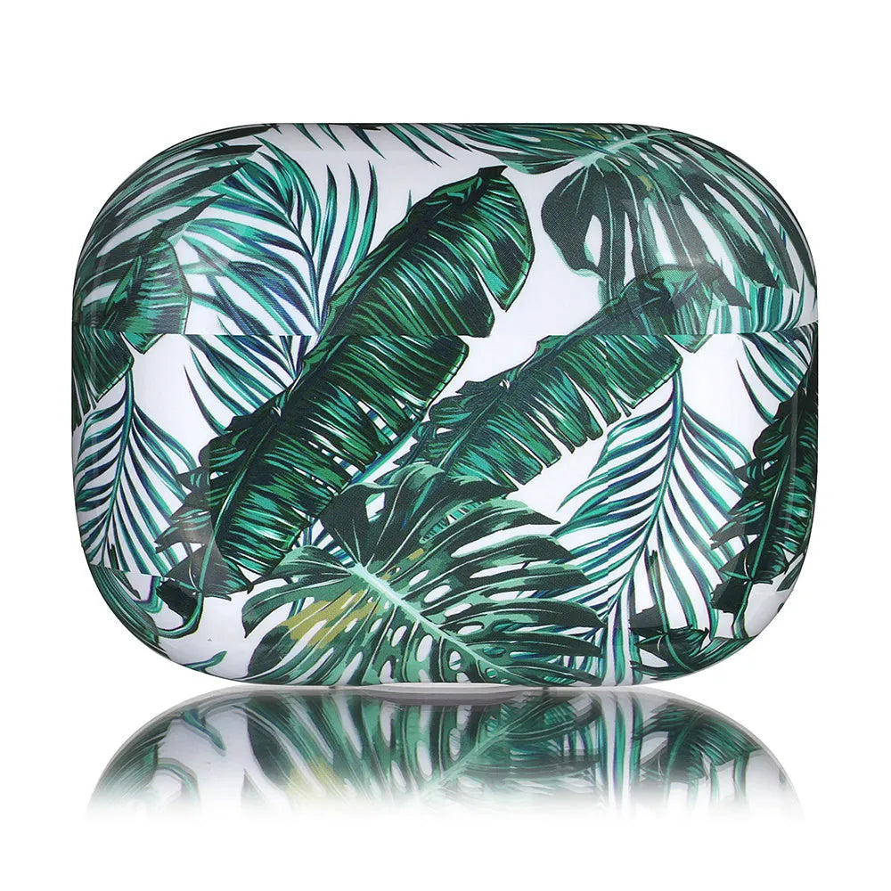 Banana leaves design AirPods protective case in blue colour for AirPods Pro