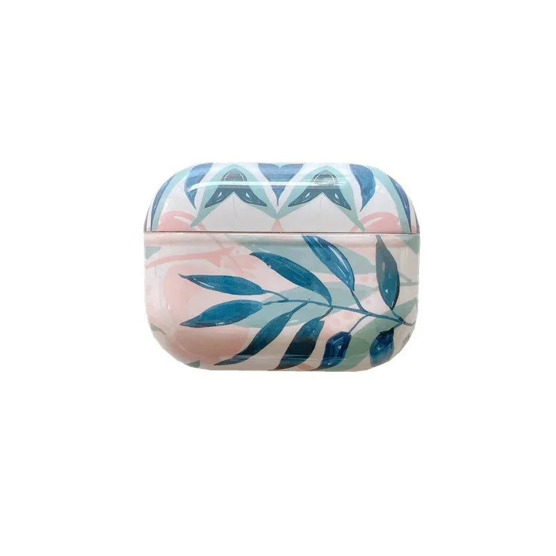 Banana leaves design AirPods protective case in blue colour for AirPods Pro
