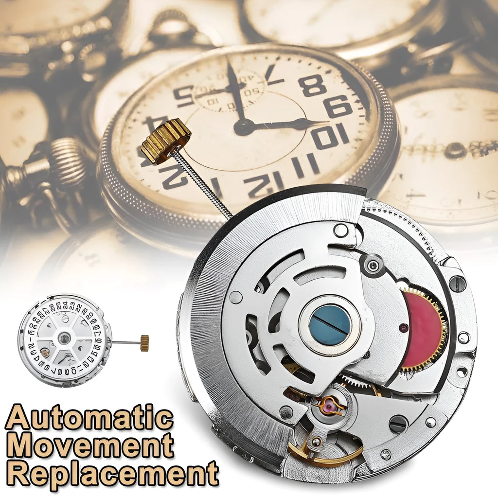 Silver 8215 automatic watch movement replacement with 25mm diameter
