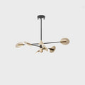 Nordic style iron LED chandelier with acrylic elements for dining room and living room illumination