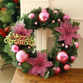 Multicoloured plastic Christmas wreath with 30cm diameter for door or garden decoration