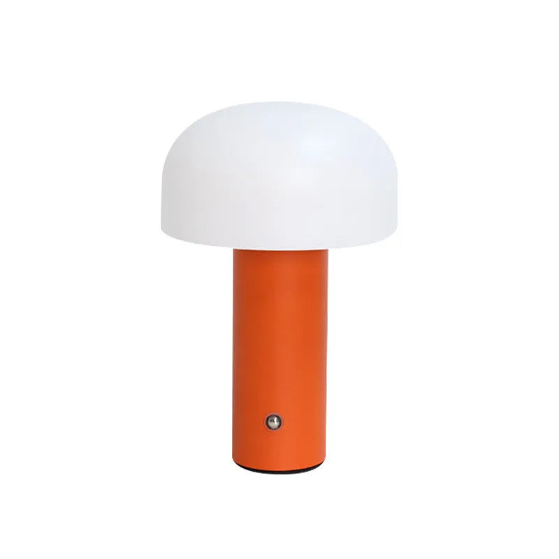 USB-powered plastic table lamp in a choice of black, green, orange, or white colour.