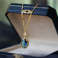 Geometric French retro style copper necklace with a gold electroplated finish.