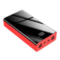 Black and red large 40000mAh power bank with LCD display showing charge level.