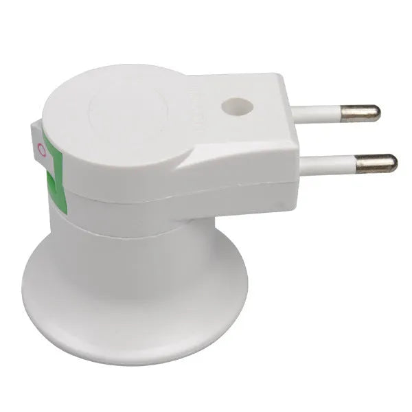 White wall plug-in E27 screw lamp holder with switch in AU, EU or US plug styles