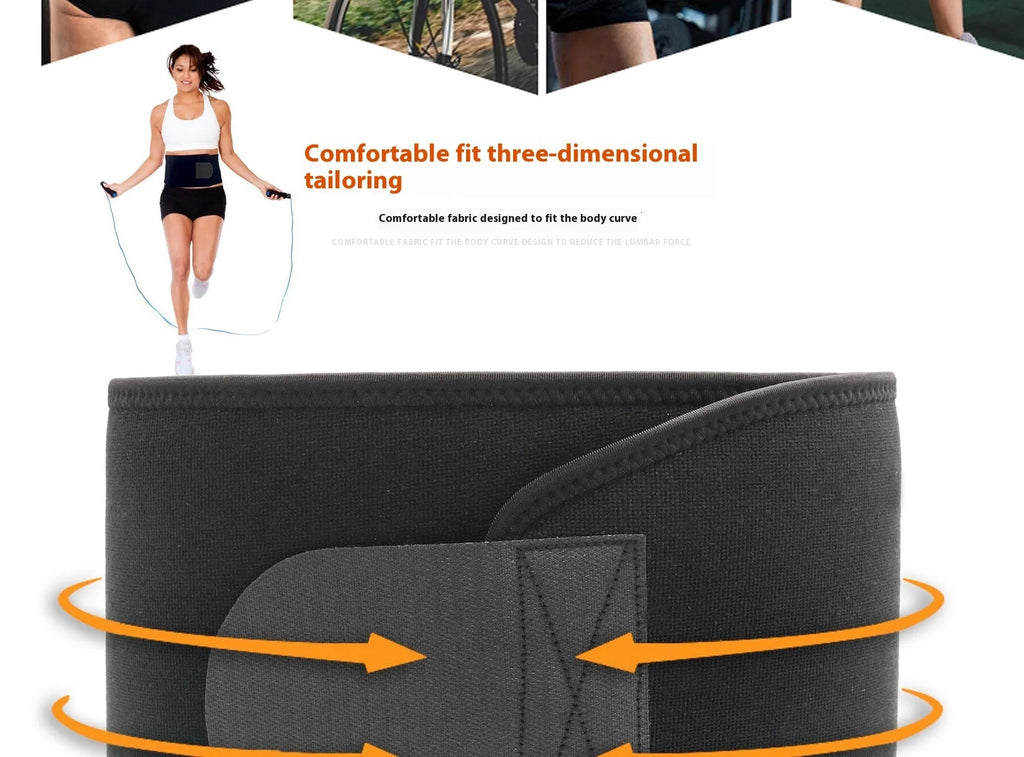 Neoprene lumbar support fitness belt in black, blue, or pink for waist protection.