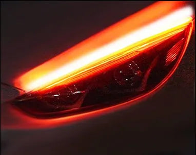 Flexible silicone car LED strip for daytime running lights and flowing turn signals in multiple colours.