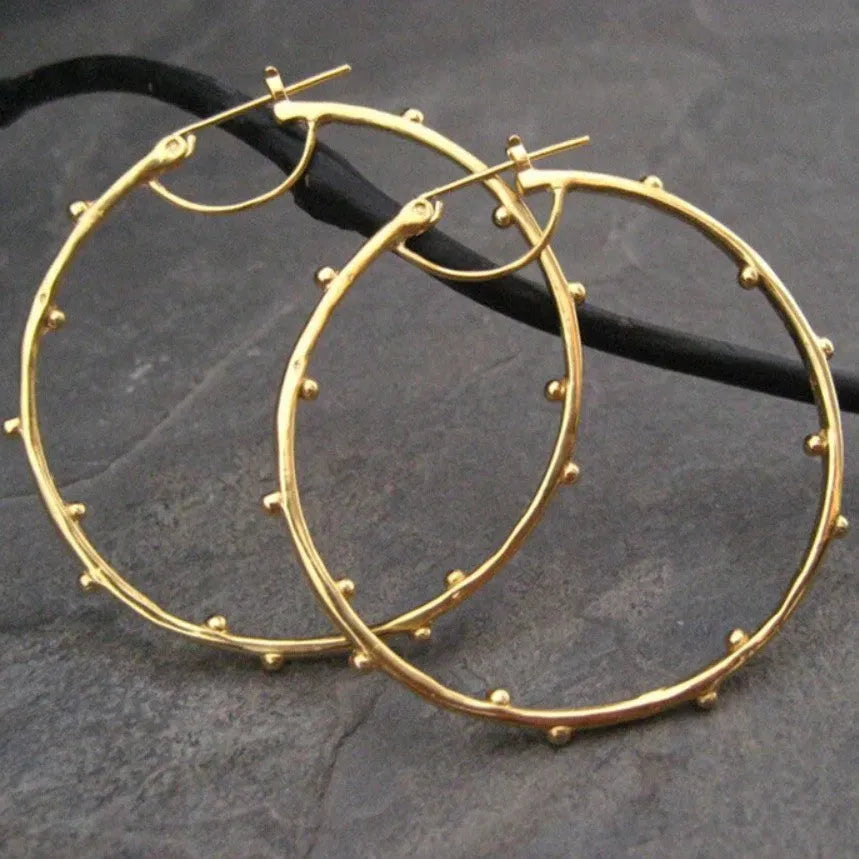 Gold plated copper alloy geometric petal ear clip earrings for women