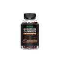 Jar of 60 mushroom extract gummy supplements with PET plastic packaging